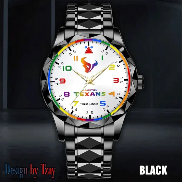 Houston Texans Business Watch For Men Automatic Mechanical Stainless Steel Band 2025 SPTDMW589 - Image 2