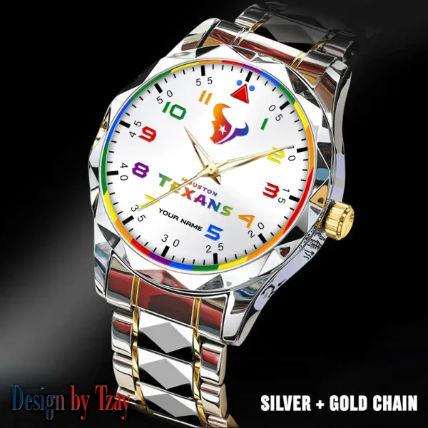 Houston Texans Business Watch For Men Automatic Mechanical Stainless Steel Band 2025 SPTDMW589 - Image 3