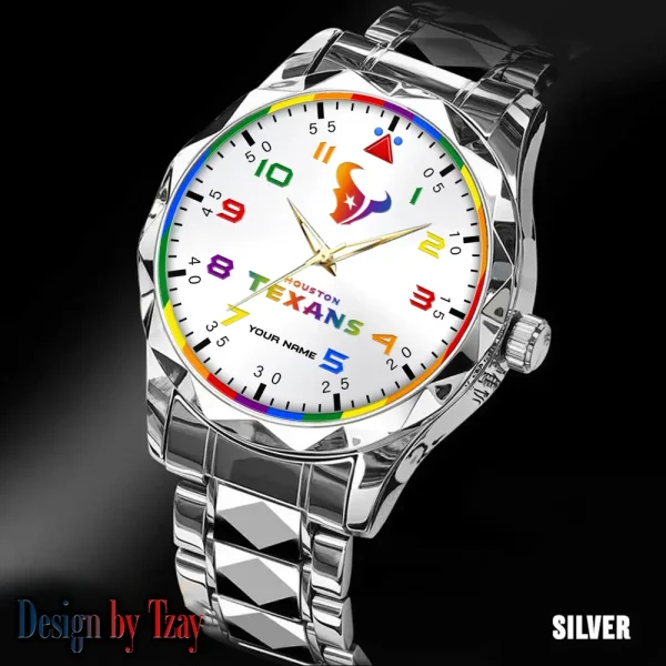 Houston Texans Business Watch For Men Automatic Mechanical Stainless Steel Band 2025 SPTDMW589 - Image 4