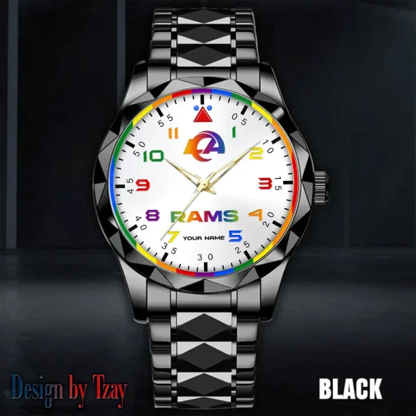 Los Angeles Rams Business Watch For Men Automatic Mechanical Stainless Steel Band 2025 SPTDMW595 - Image 3