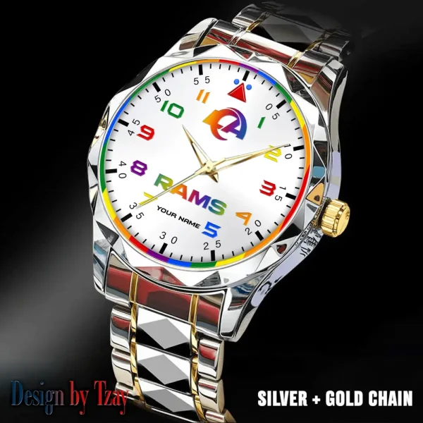 Los Angeles Rams Business Watch For Men Automatic Mechanical Stainless Steel Band 2025 SPTDMW595 - Image 4