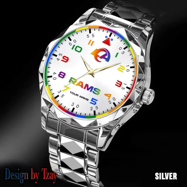 Los Angeles Rams Business Watch For Men Automatic Mechanical Stainless Steel Band 2025 SPTDMW595 - Image 5