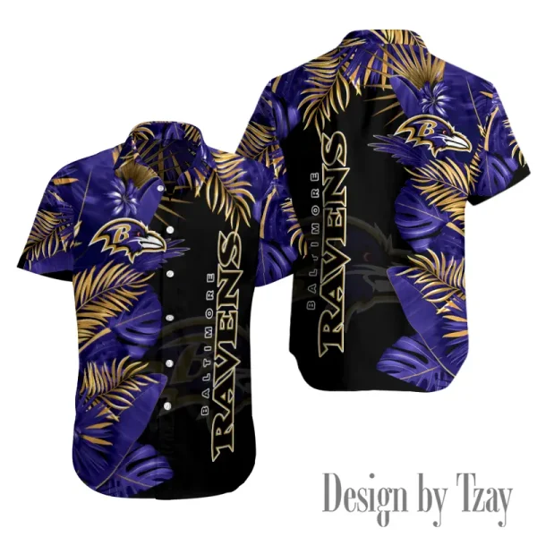 Baltimore Ravens Button Shirt Summer Holiday Gift For Sports Enthusiast AZCBS139