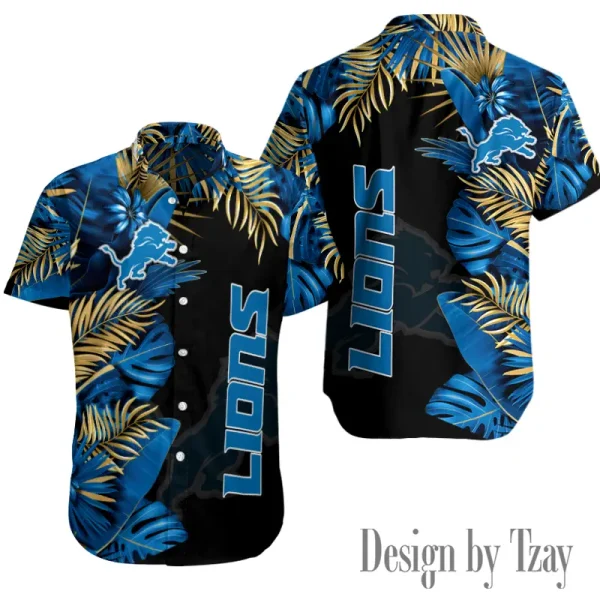 Detroit Lions Button Shirt Summer Holiday Gift For Sports Enthusiast AZCBS142