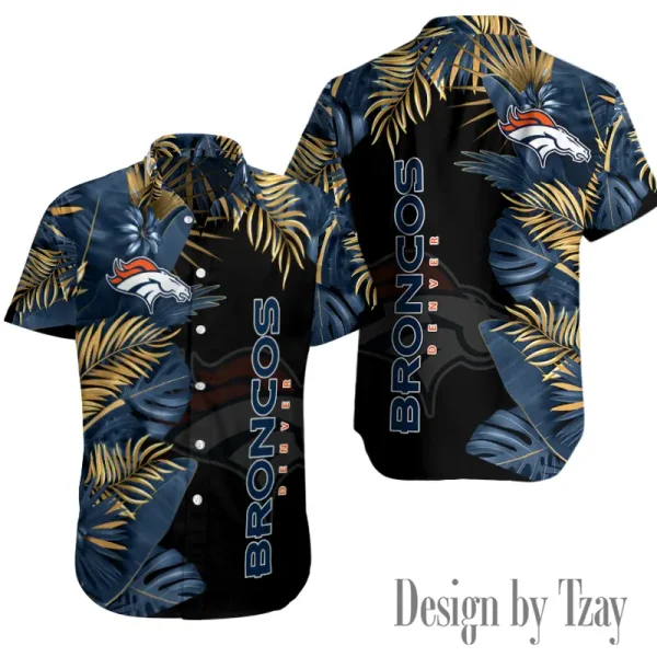 Denver Broncos Button Shirt Summer Holiday Gift For Sports Enthusiast AZCBS143