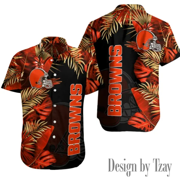 Cleveland Browns Button Shirt Summer Holiday Gift For Sports Enthusiast AZCBS147
