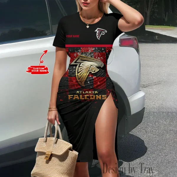 Atlanta Falcons Women's Slit Bodycon Dress New 2025 S9SBD071