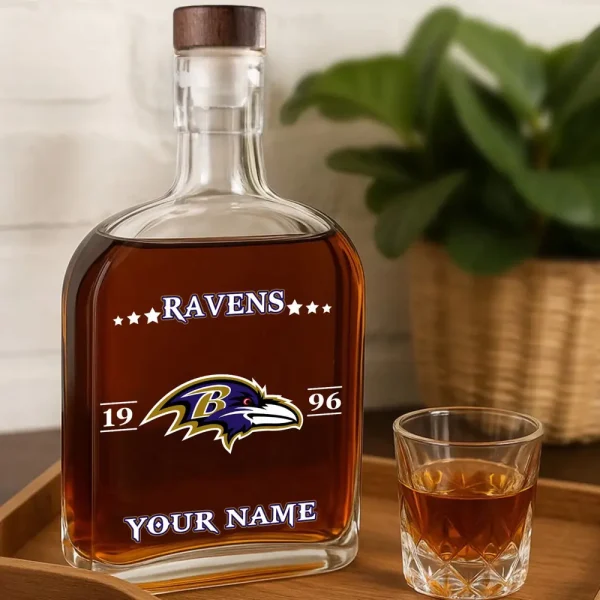 Baltimore Ravens NFL Personalized Whiskey Bottle Father's Day, Gift For Dad, Grandpa - Limited Edition SPTWHBL003