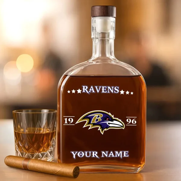 Baltimore Ravens NFL Personalized Whiskey Bottle Father's Day, Gift For Dad, Grandpa - Limited Edition SPTWHBL003 - Image 4