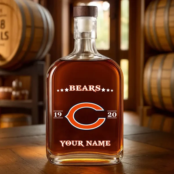 Chicago Bears NFL Personalized Whiskey Bottle Father's Day, Gift For Dad, Grandpa - Limited Edition SPTWHBL006 - Image 2