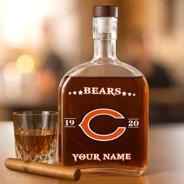 Chicago Bears NFL Personalized Whiskey Bottle Father's Day, Gift For Dad, Grandpa - Limited Edition SPTWHBL006 - Image 3