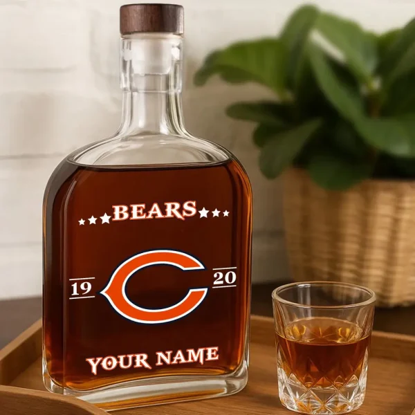 Chicago Bears NFL Personalized Whiskey Bottle Father's Day, Gift For Dad, Grandpa - Limited Edition SPTWHBL006