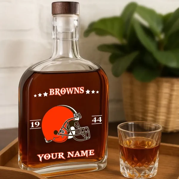 Cleveland Browns NFL Personalized Whiskey Bottle Father's Day, Gift For Dad, Grandpa - Limited Edition SPTWHBL008
