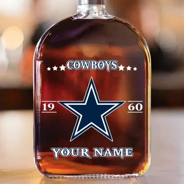 Dallas Cowboys NFL Personalized Whiskey Bottle Father's Day, Gift For Dad, Grandpa - Limited Edition SPTWHBL009 - Image 2