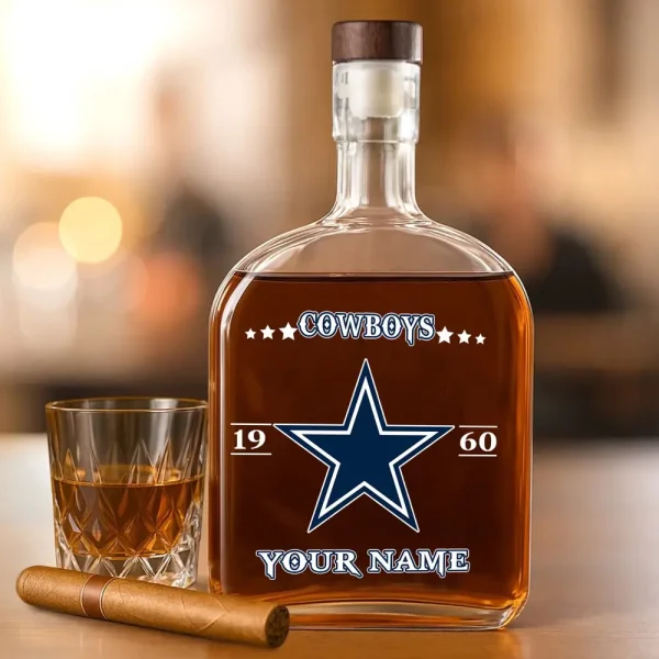 Dallas Cowboys NFL Personalized Whiskey Bottle Father's Day, Gift For Dad, Grandpa - Limited Edition SPTWHBL009 - Image 4