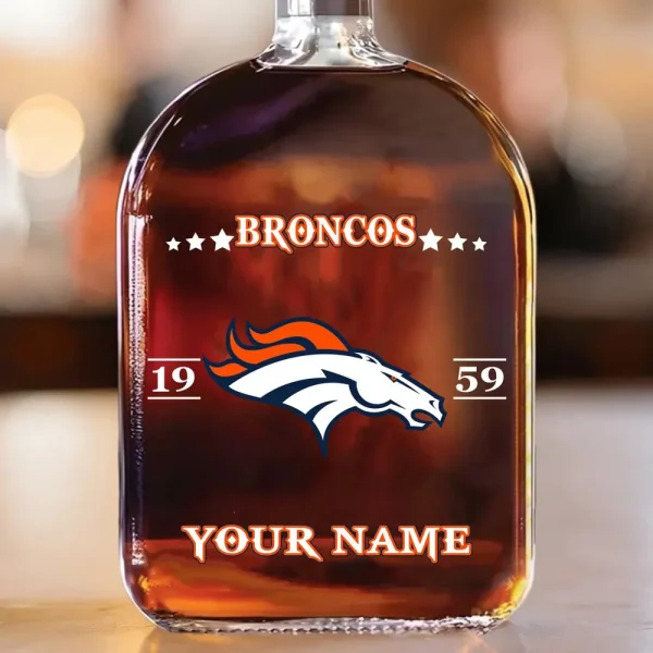 Denver Broncos NFL Personalized Whiskey Bottle Father's Day, Gift For Dad, Grandpa - Limited Edition SPTWHBL010 - Image 2