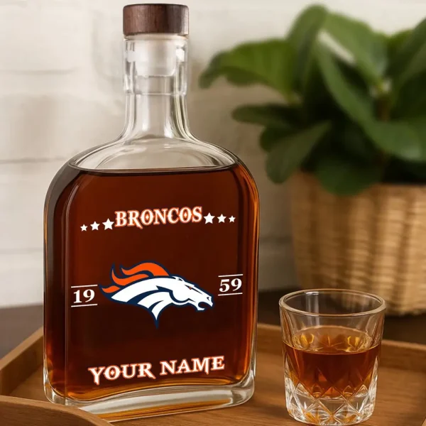 Denver Broncos NFL Personalized Whiskey Bottle Father's Day, Gift For Dad, Grandpa - Limited Edition SPTWHBL010