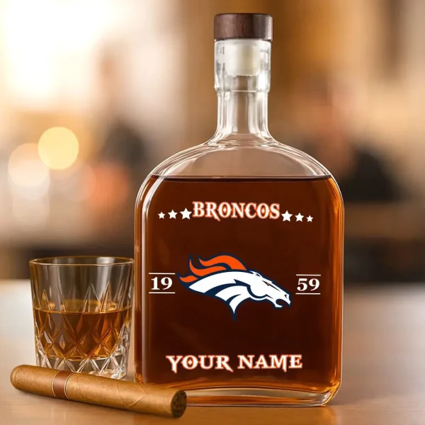 Denver Broncos NFL Personalized Whiskey Bottle Father's Day, Gift For Dad, Grandpa - Limited Edition SPTWHBL010 - Image 4
