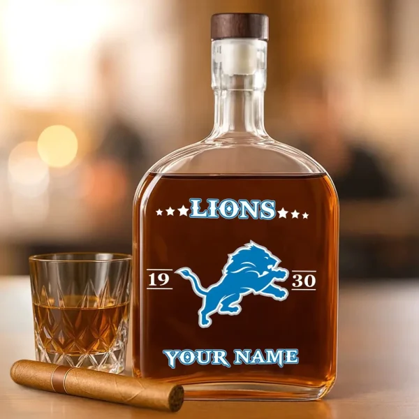 Detroit Lions NFL Personalized Whiskey Bottle Father's Day, Gift For Dad, Grandpa - Limited Edition SPTWHBL011 - Image 4