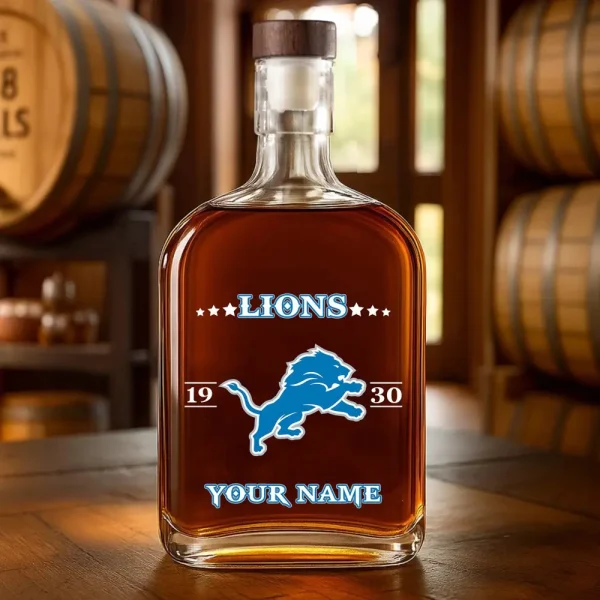 Detroit Lions NFL Personalized Whiskey Bottle Father's Day, Gift For Dad, Grandpa - Limited Edition SPTWHBL011 - Image 5