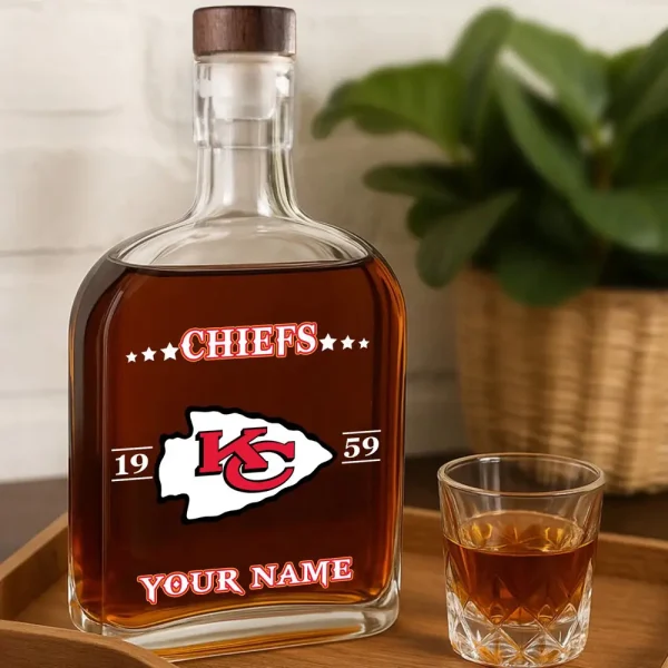 Kansas City Chiefs NFL Personalized Whiskey Bottle Father's Day, Gift For Dad, Grandpa - Limited Edition SPTWHBL016