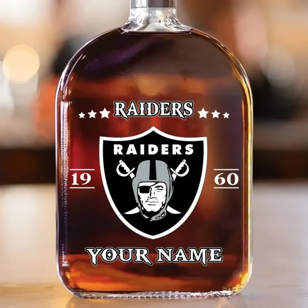Las Vegas Raiders NFL Personalized Whiskey Bottle Father's Day, Gift For Dad, Grandpa - Limited Edition SPTWHBL017 - Image 2