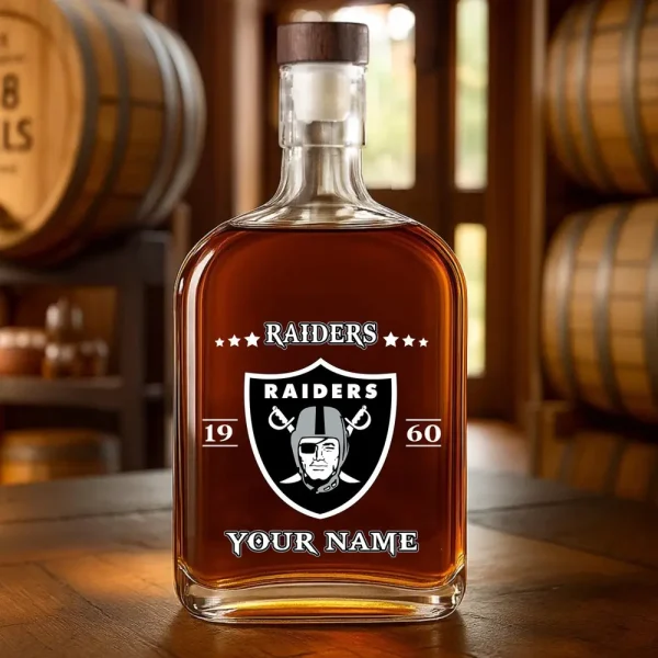 Las Vegas Raiders NFL Personalized Whiskey Bottle Father's Day, Gift For Dad, Grandpa - Limited Edition SPTWHBL017 - Image 3