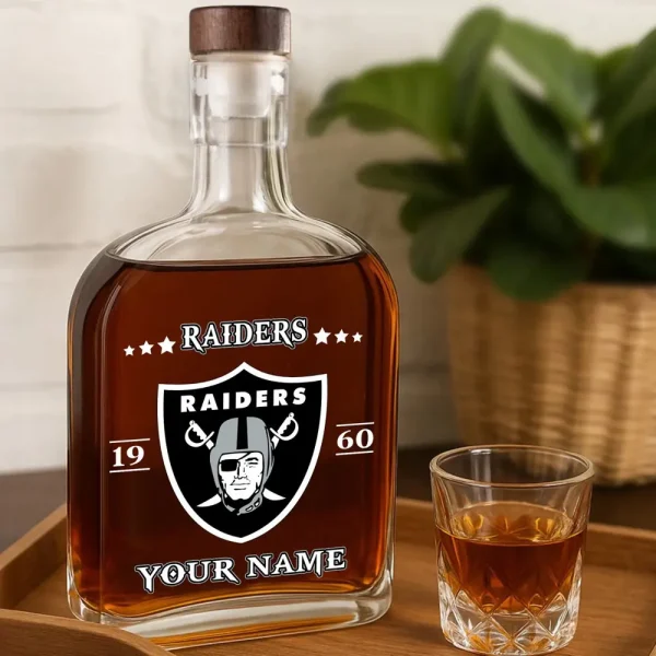 Las Vegas Raiders NFL Personalized Whiskey Bottle Father's Day, Gift For Dad, Grandpa - Limited Edition SPTWHBL017