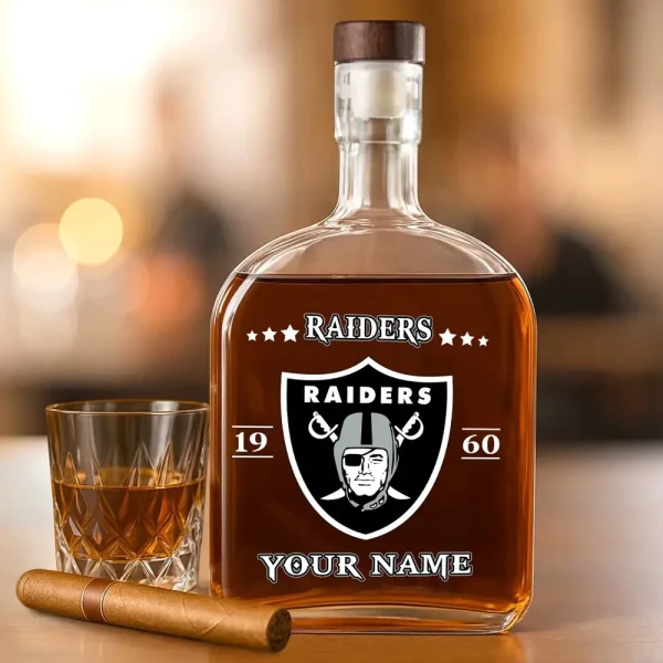Las Vegas Raiders NFL Personalized Whiskey Bottle Father's Day, Gift For Dad, Grandpa - Limited Edition SPTWHBL017 - Image 4