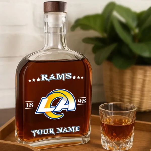 Los Angeles Rams NFL Personalized Whiskey Bottle Father's Day, Gift For Dad, Grandpa - Limited Edition SPTWHBL019