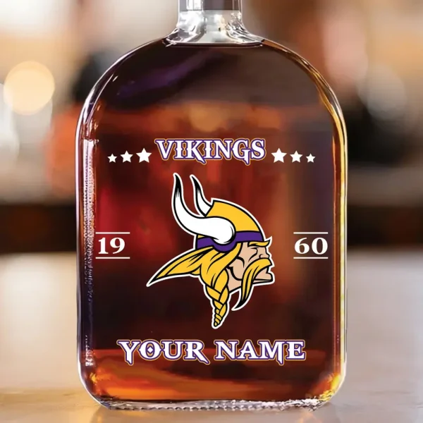 Minnesota Vikings NFL Personalized Whiskey Bottle Father's Day, Gift For Dad, Grandpa - Limited Edition SPTWHBL021 - Image 2