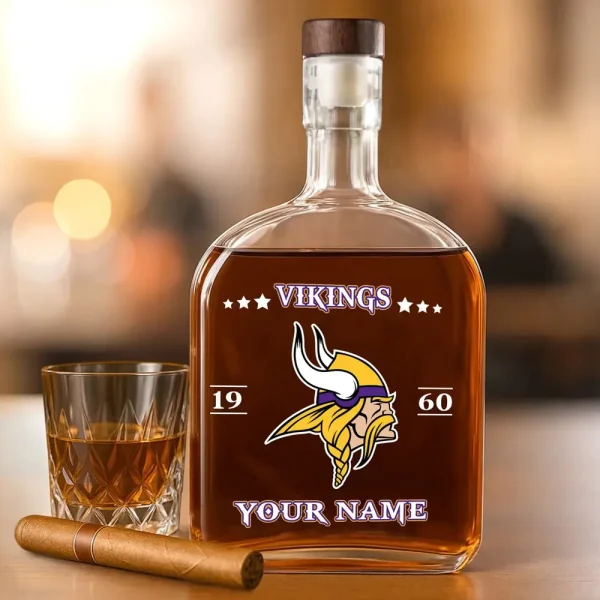 Minnesota Vikings NFL Personalized Whiskey Bottle Father's Day, Gift For Dad, Grandpa - Limited Edition SPTWHBL021 - Image 4