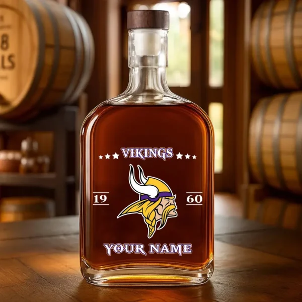 Minnesota Vikings NFL Personalized Whiskey Bottle Father's Day, Gift For Dad, Grandpa - Limited Edition SPTWHBL021 - Image 5