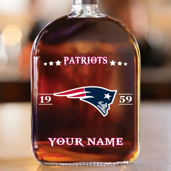 New England Patriots NFL Personalized Whiskey Bottle Father's Day, Gift For Dad, Grandpa - Limited Edition SPTWHBL022 - Image 2