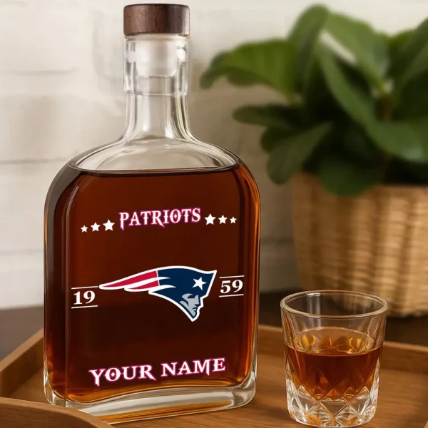 New England Patriots NFL Personalized Whiskey Bottle Father's Day, Gift For Dad, Grandpa - Limited Edition SPTWHBL022