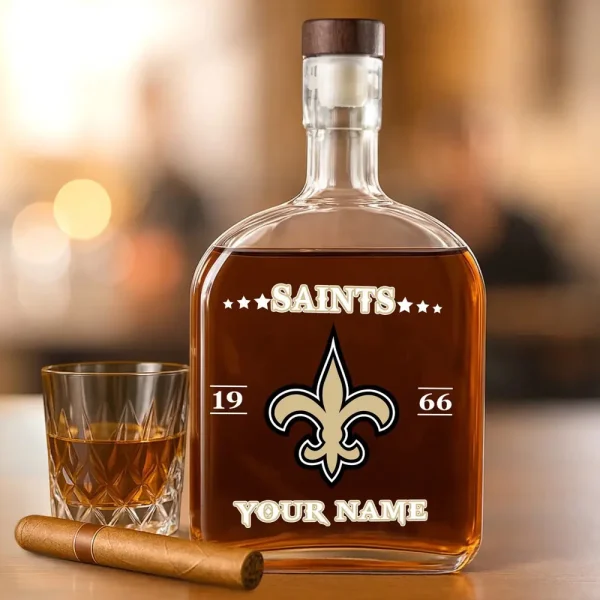 New Orleans Saints NFL Personalized Whiskey Bottle Father's Day, Gift For Dad, Grandpa - Limited Edition SPTWHBL023 - Image 4