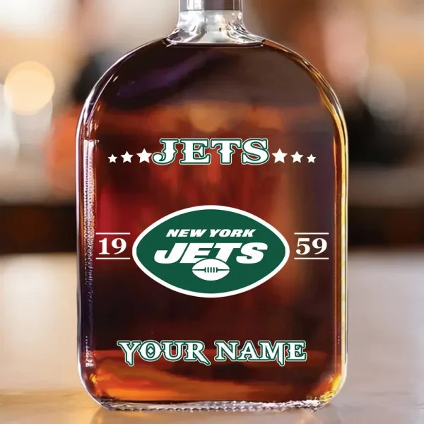New York Jets NFL Personalized Whiskey Bottle Father's Day, Gift For Dad, Grandpa - Limited Edition SPTWHBL025 - Image 2