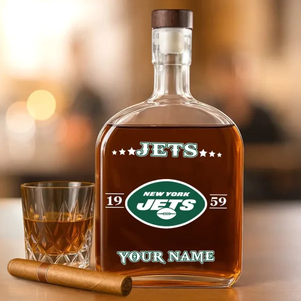 New York Jets NFL Personalized Whiskey Bottle Father's Day, Gift For Dad, Grandpa - Limited Edition SPTWHBL025 - Image 4