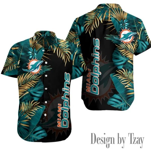 Miami Dolphins Button Shirt Summer Holiday Gift For Sports Enthusiast AZCBS157