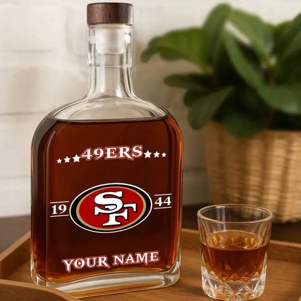San Francisco 49ers NFL Personalized Whiskey Bottle Father's Day, Gift For Dad, Grandpa - Limited Edition SPTWHBL028