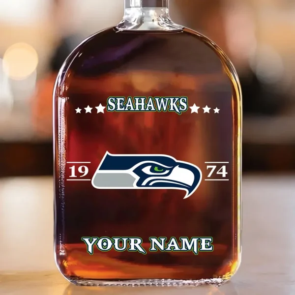 Seattle Seahawks NFL Personalized Whiskey Bottle Father's Day, Gift For Dad, Grandpa - Limited Edition SPTWHBL029 - Image 2