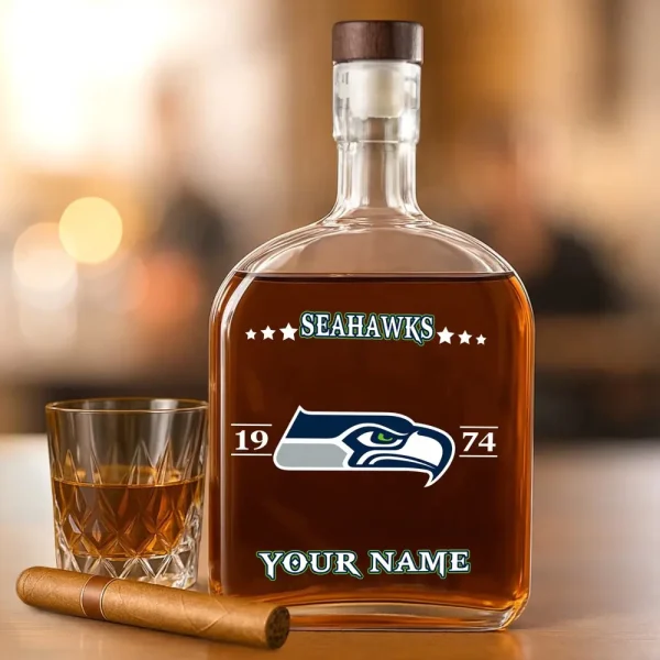 Seattle Seahawks NFL Personalized Whiskey Bottle Father's Day, Gift For Dad, Grandpa - Limited Edition SPTWHBL029 - Image 4