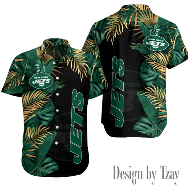 New York Jets Button Shirt Summer Holiday Gift For Sports Enthusiast AZCBS161