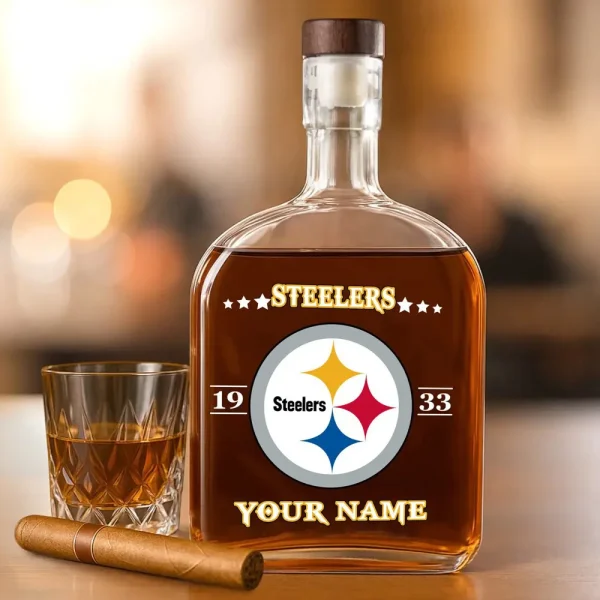 Pittsburgh Steelers NFL Personalized Whiskey Bottle Father's Day, Gift For Dad, Grandpa - Limited Edition SPTWHBL027 - Image 4