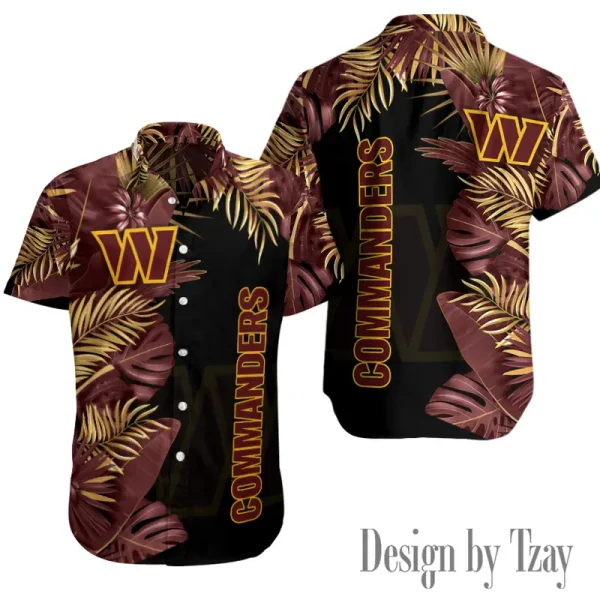 Washington Commanders Button Shirt Summer Holiday Gift For Sports Enthusiast AZCBS165