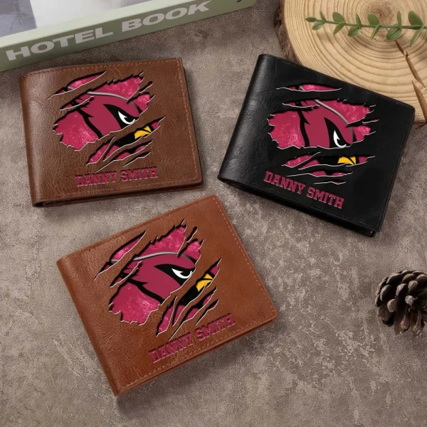 Arizona Cardinals Men Leather Horizontal Wallet For Fans, Gifts For Football Lovers SPTLHTW033 - Image 2
