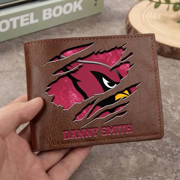 Arizona Cardinals Men Leather Horizontal Wallet For Fans, Gifts For Football Lovers SPTLHTW033 - Image 3