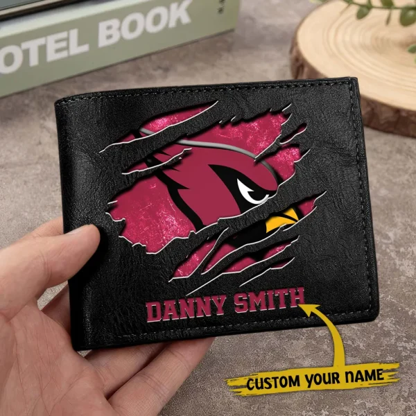 Arizona Cardinals Men Leather Horizontal Wallet For Fans, Gifts For Football Lovers SPTLHTW033