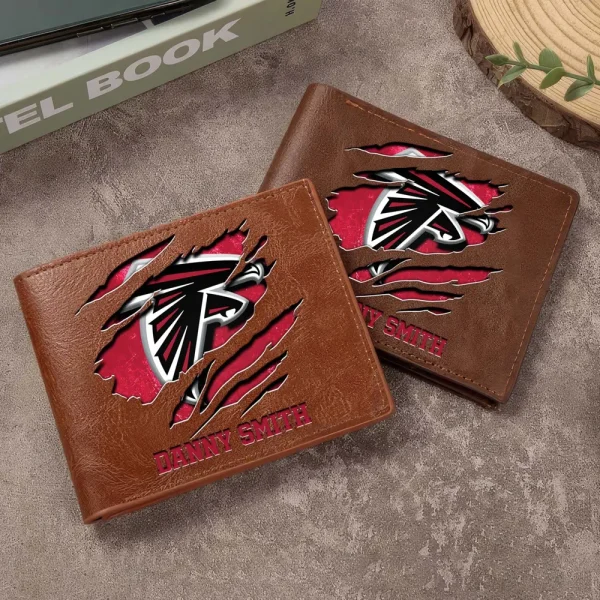 Atlanta Falcons Men Leather Horizontal Wallet For Fans, Gifts For Football Lovers SPTLHTW034 - Image 3