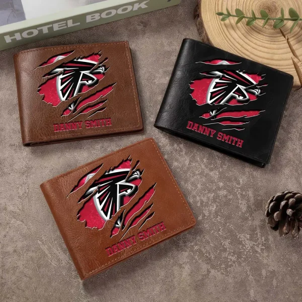 Atlanta Falcons Men Leather Horizontal Wallet For Fans, Gifts For Football Lovers SPTLHTW034 - Image 2